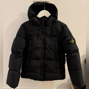 STONE ISLAND JUNIOR Black Down Jacket 6Y